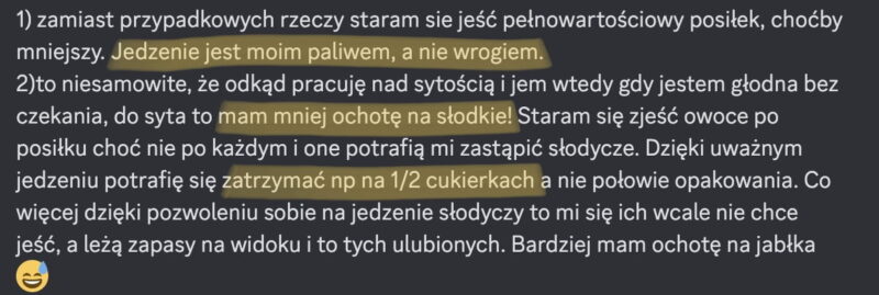 Efekty po miesiącu